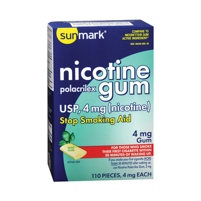 sunmark® 4 mg Nicotine Polacrilex Stop Smoking Aid, 1 Pack of 110 (Over the Counter) - Img 1