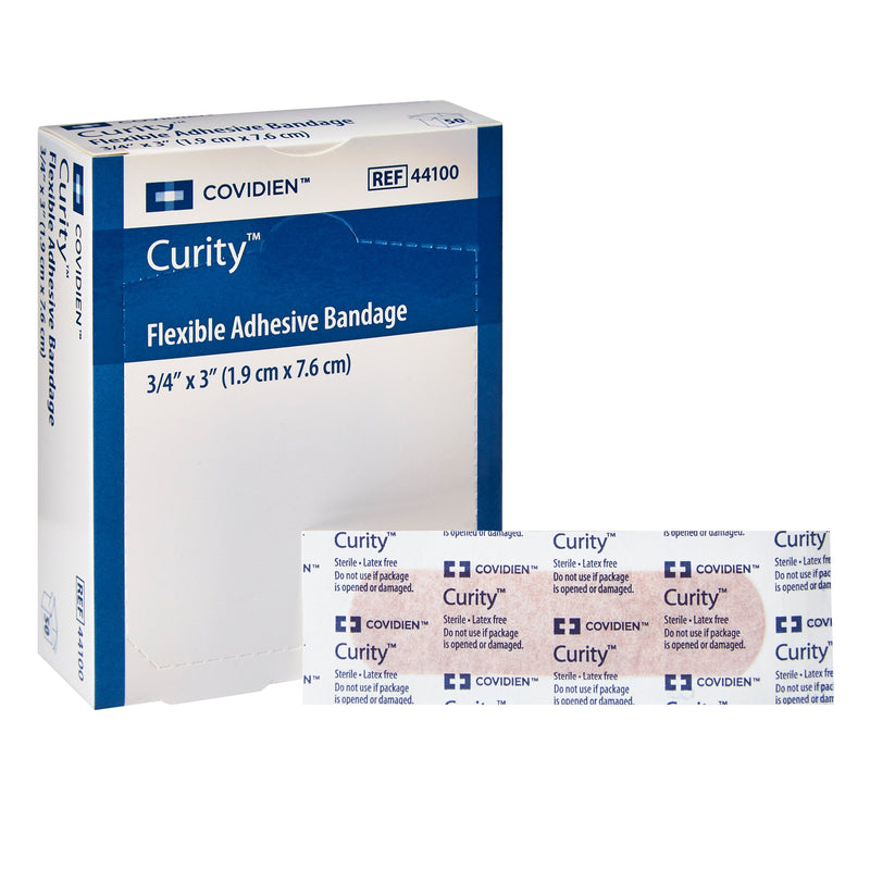 Curity™ Tan Adhesive Strip, ¾ x 3 Inch, 1 Box of 50 (General Wound Care) - Img 1