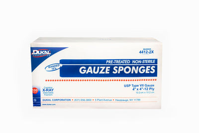 Dukal™ NonSterile USP Type VII X-ray Detectable Gauze Sponge, 4 x 4 Inch, 1 Box of 100 (General Wound Care) - Img 1