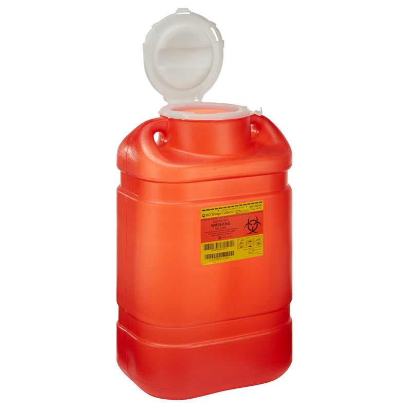 BD 1-Piece Sharps Container, 5 Gallon, 14 x 7-1/2 x 10-1/2 Inch, 1 Case of 8 () - Img 2