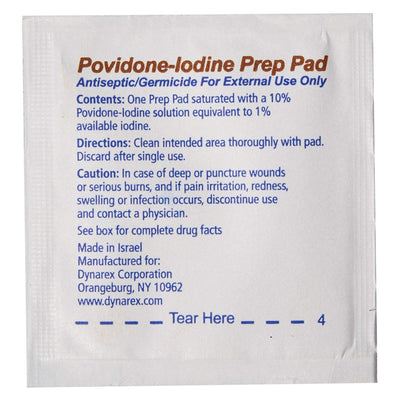 dynarex® Povidone-Iodine Prep Pad, Antiseptic, Non-Woven, 1 Box of 100 (Skin Care) - Img 3