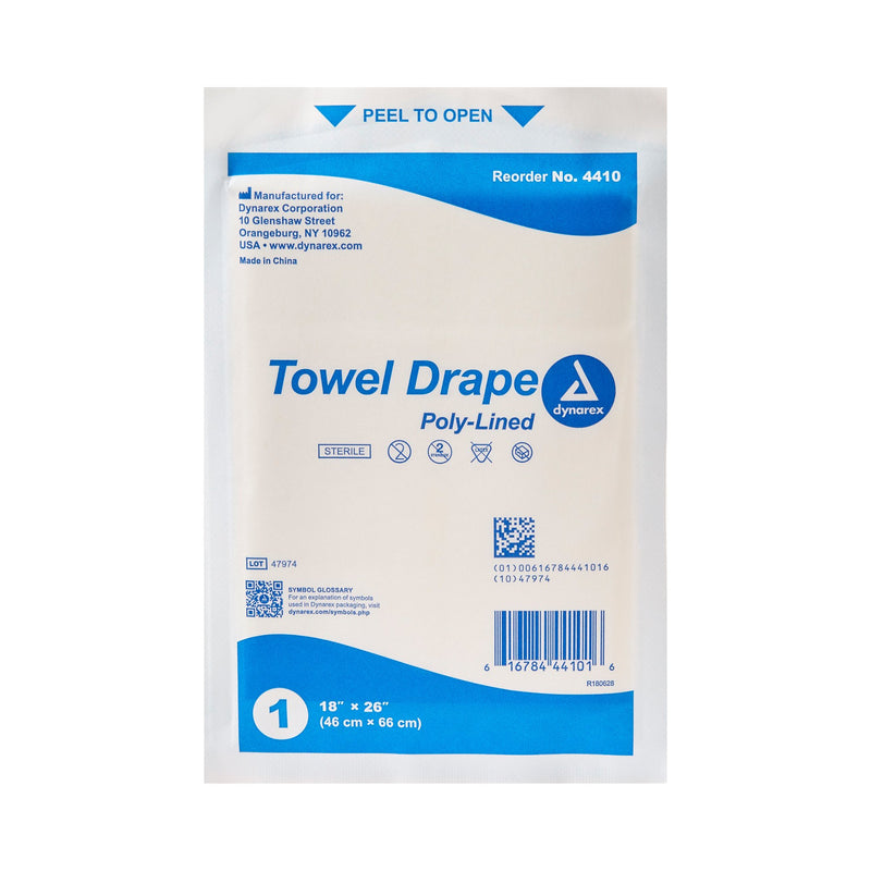 dynarex® Sterile Towel General Purpose Drape, 18 x 26 Inch, 1 Box of 50 (Procedure Drapes and Sheets) - Img 3