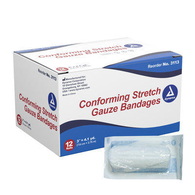 Dynarex® Sterile Conforming Bandage, 3 Inch x 4-1/10 Yard, 1 Each (General Wound Care) - Img 1