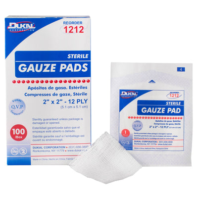 Dukal™ Sterile Gauze Sponge, 2 x 2 Inch, 1 Box of 100 (General Wound Care) - Img 1