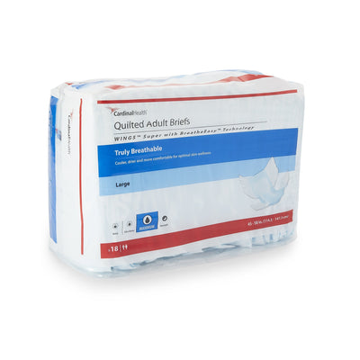 Wings™ Super Quilted Maximum Absorbency Incontinence Brief, Large, 1 Case of 72 () - Img 1