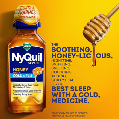 NYQUIL, LIQ SEVERE COLD & FLU HONEY 12OZ (Over the Counter) - Img 4