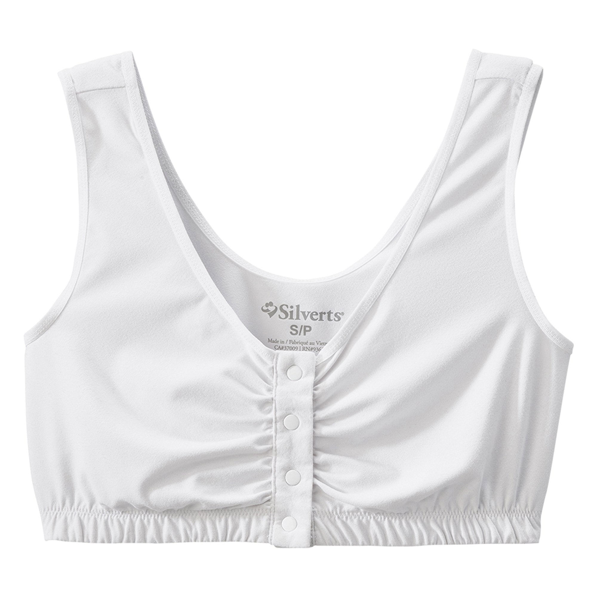 Silverts® Adaptive Front Snap Closure Bra, Large, White – Medical Supply HQ
