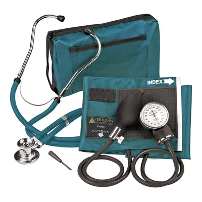 Sterling Series ProKit™ Aneroid Sphygmomanometer with Stethoscope, Teal, 1 Case of 20 (Blood Pressure) - Img 1