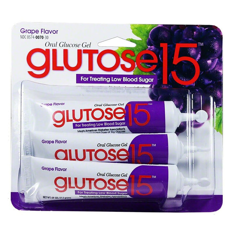 Glutose 15™ Grape Glucose Supplement, 1 Pack of 3 (Over the Counter) - Img 1