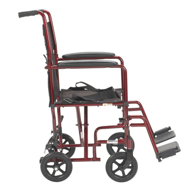 drive™ Lightweight Transport Chair, Red, 17-Inch Seat Width, 1 Each (Mobility) - Img 2