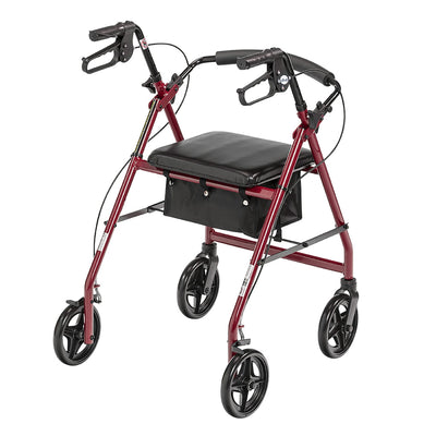 drive™ 4 Wheel Rollator, Red, 1 Each (Mobility) - Img 2