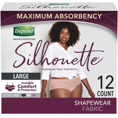 Depend® Silhouette® Classic Women's Underwear, Large, Pink, 1 Case of 24 () - Img 1