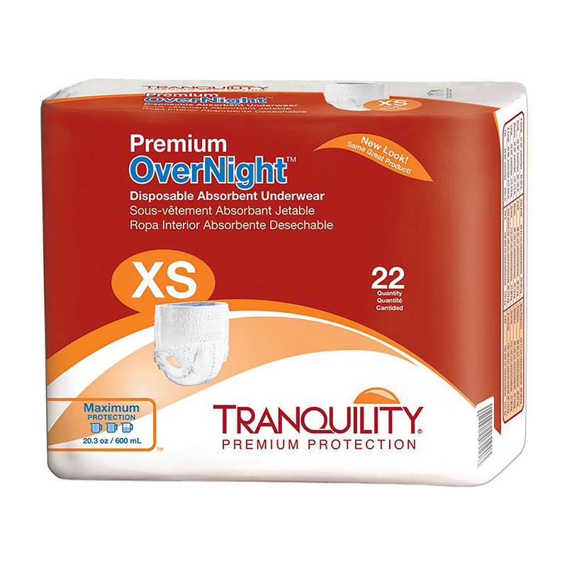 Tranquility® Premium OverNight™ Maximum Protection Absorbent Underwear, Extra Small, 1 Bag of 22 () - Img 2