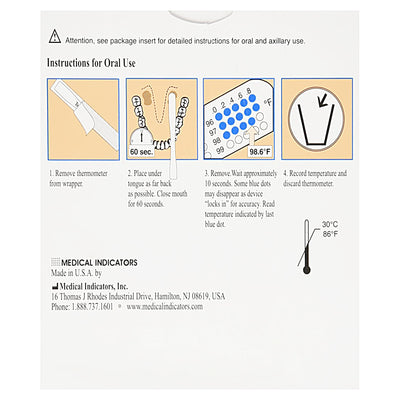 Medical Indicators Tempa·DOT™ Oral / Axillary Thermometer, 1 Box of 100 (Thermometers) - Img 2