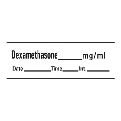 Barkley® Anesthesia Label Tape, Dexamethason, 1/2 x 1-1/2 Inch, 1 Roll (Labels) - Img 1