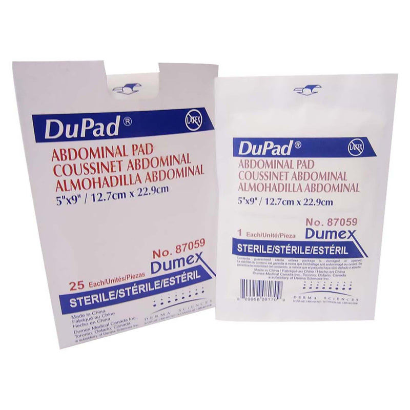 DuPad® Sterile Abdominal Pad, 5 x 9 Inch, 1 Box of 25 (General Wound Care) - Img 1