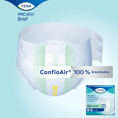 TENA Super Adult Heavy-Absorbent Incontinence Brief, X-large, 60" to 64" Waist / Hip, 1 Bag of 15 () - Img 8