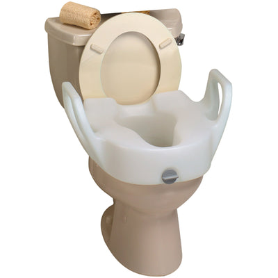 Lock-On Elevated Toilet Seat with Arms, 1 Each (Raised Toilet Seats) - Img 1
