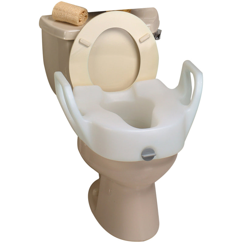 Lock-On Elevated Toilet Seat with Arms, 1 Each (Raised Toilet Seats) - Img 1