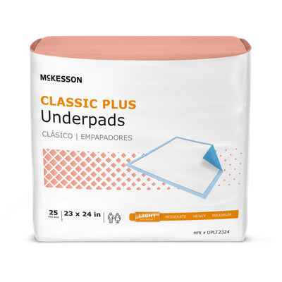 McKesson Classic Plus Underpad, 23 x 24 Inch, 1 Bag of 25 (Underpads) - Img 1