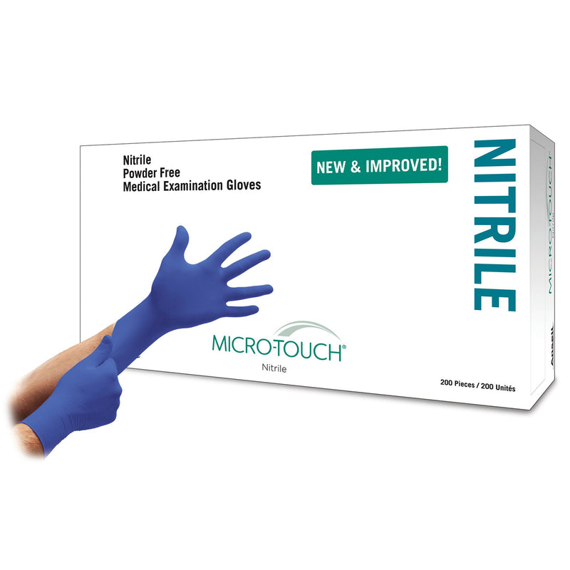 Micro-Touch® Nitrile Exam Glove, Large, Blue, 1 Box () - Img 1