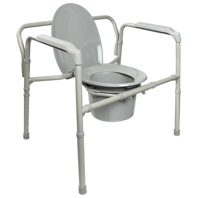 McKesson Fixed Arm Steel Folding Commode Chair, 15½ – 22 Inch, 1 Each (Commode / Shower Chairs) - Img 6