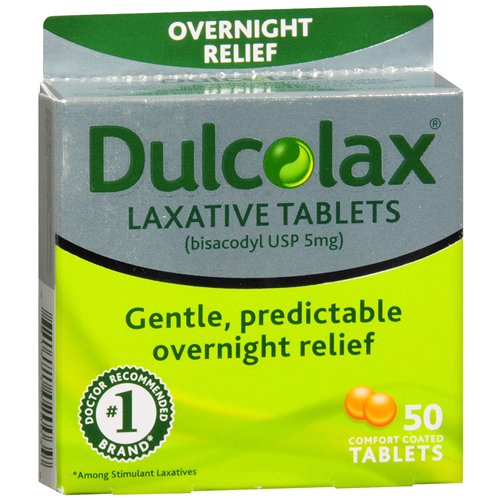 Dulcolax® Bisacodyl Laxative, 1 Box of 50 (Over the Counter) - Img 1