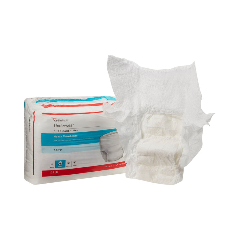 Sure Care™ Plus Heavy Absorbent Underwear, Extra Large, 1 Case of 100 () - Img 1