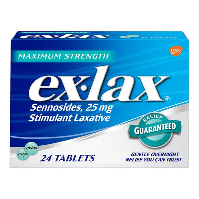 EX-LAX, TAB MAX RELIEF 25MG (24/BX) (Over the Counter) - Img 1