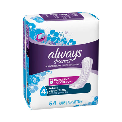 Always® Discreet Bladder Control Pad, One Size Fits Most, 1 Pack of 54 () - Img 1