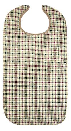Beck's Classic Quilted Adult Bib, Autumn Beige Plaid, 18 x 34 in., 1 Each (Bibs) - Img 1