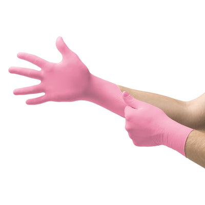 Micro-Touch® NitraFree™ Nitrile Exam Glove, Large, Pink, 1 Case of 10 () - Img 2