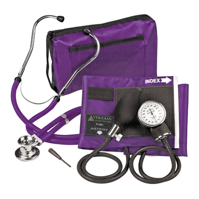 Sterling Series ProKit™ Aneroid Sphygmomanometer with Stethoscope, Purple, 1 Case of 20 (Blood Pressure) - Img 1