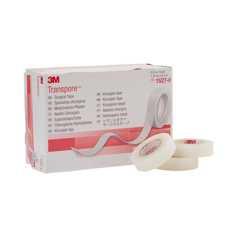 3M™ Transpore™ Plastic Medical Tape, 1/2 Inch x 10 Yard, Transparent, 1 Roll (General Wound Care) - Img 3