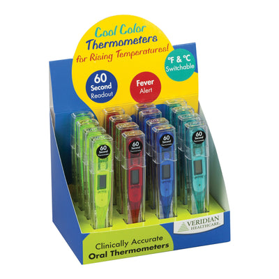 60 Second Digital Thermometers, 16 Piece Display, 1 Case of 128 (Thermometers) - Img 1
