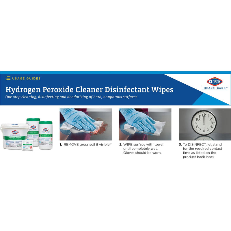 Clorox Healthcare® Hydrogen Peroxide Cleaner Disinfectant Wipes, 1 Case of 2 (Cleaners and Disinfectants) - Img 7