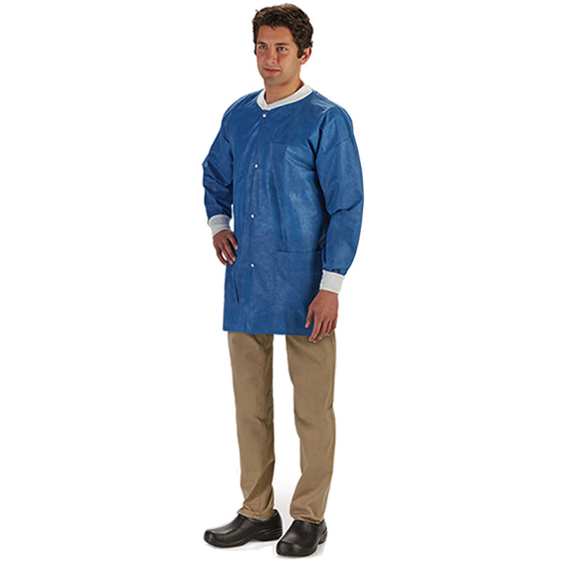 LabMates® Lab Jacket, Large, Blue, 1 Bag of 10 (Coats and Jackets) - Img 1