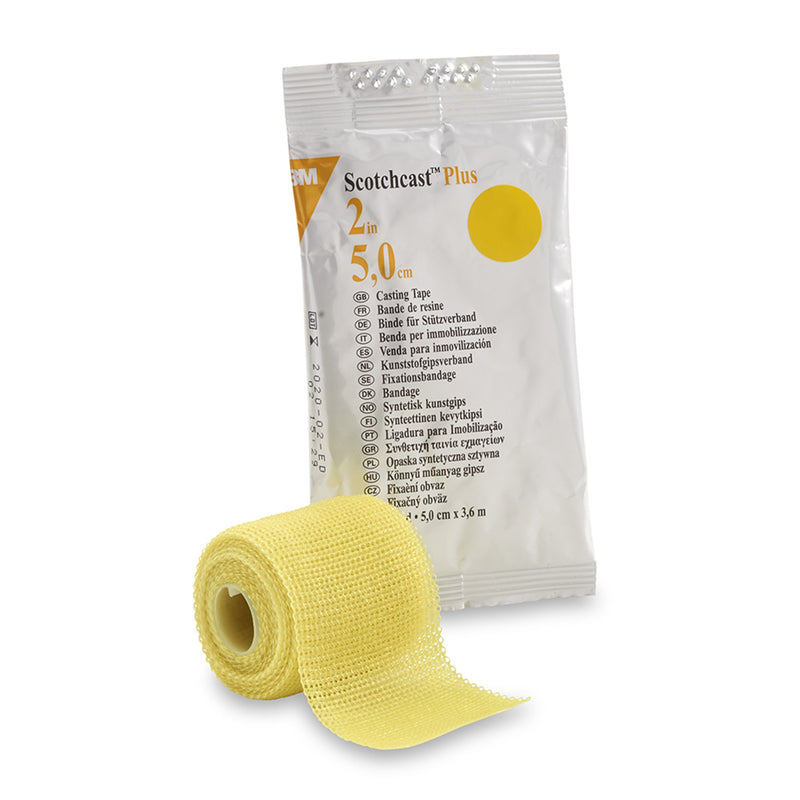 3M™ Scotchcast™ Plus Yellow Cast Tape, 2 Inch x 4 Yard, 1 Box of 10 (Casting) - Img 1