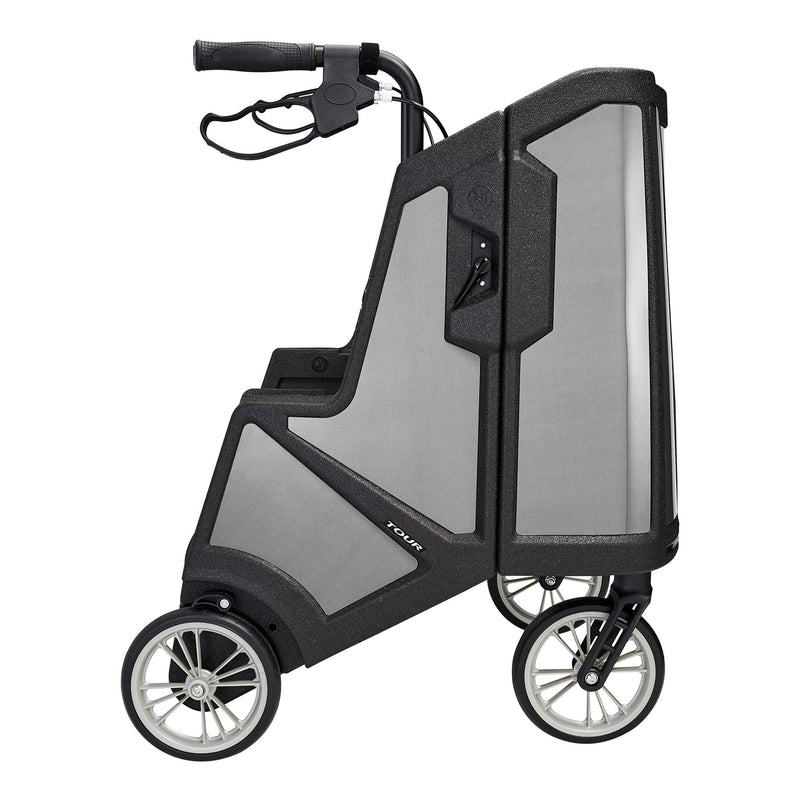 Tour 4 Wheel Rollator, 31 to 37 Inch Handle Height, Pure Silver, 1 Each (Mobility) - Img 5