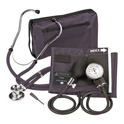 Sterling Series ProKit™ Aneroid Sphygmomanometer with Stethoscope, Black, 1 Case of 20 (Blood Pressure) - Img 1