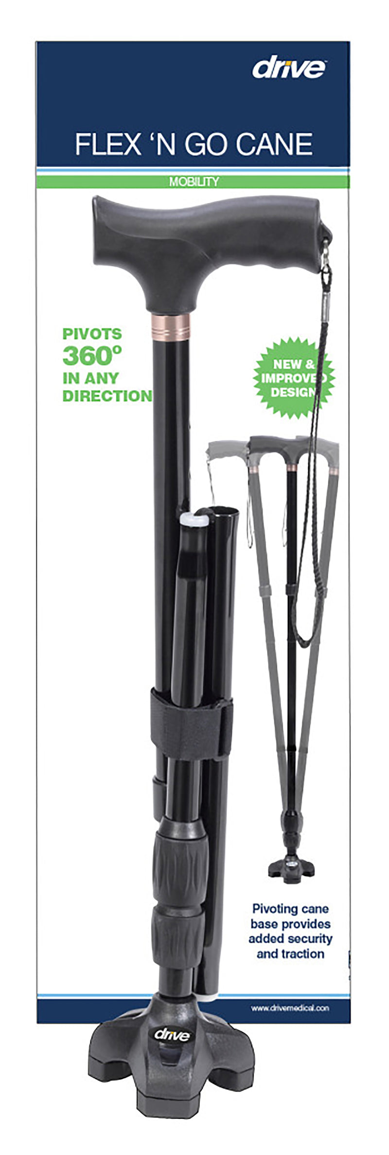 Flex-N-Go Aluminum Folding Cane, 32½ – 39½ Inch Height, 1 Each (Mobility) - Img 5