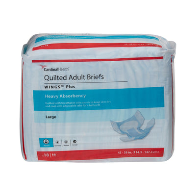 Wings™ Plus Quilted Heavy Absorbency Incontinence Brief, Large, 1 Bag () - Img 2