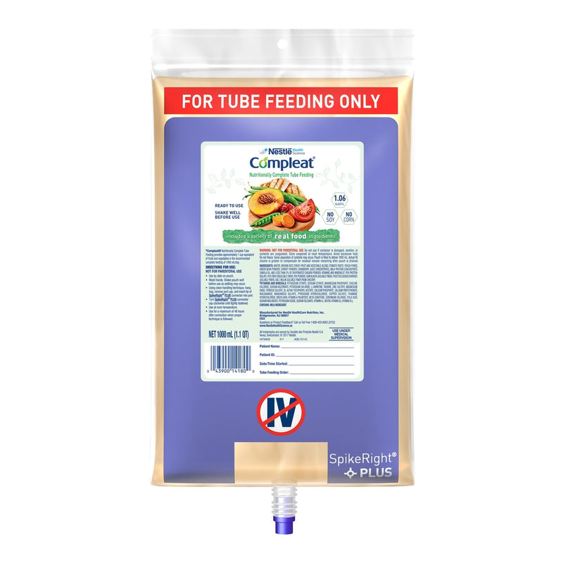 Compleat® Original Tube Feeding Formula, 1000 mL Bag, 1 Case of 6 (Nutritionals) - Img 1