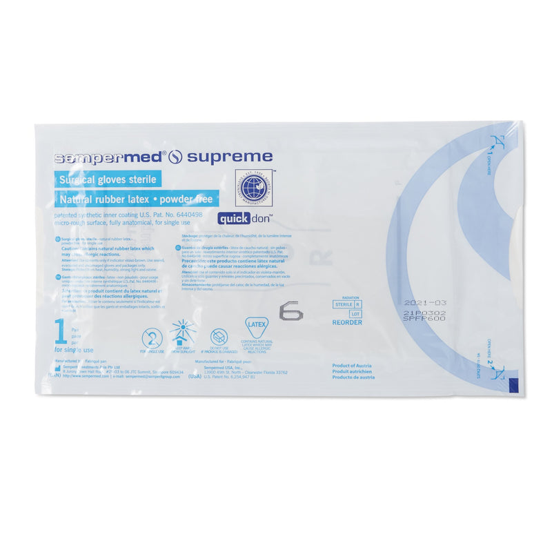 Sempermed® Supreme Latex Surgical Glove, Size 6, Ivory, 1 Case of 300 () - Img 3