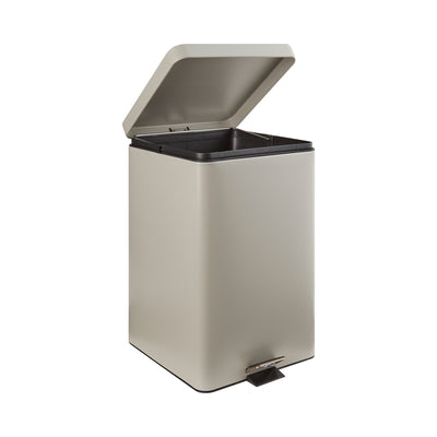 McKesson Trash Can with Plastic Liner, Square, Steel, Step-On, 32 QT, Beige, 1 Each (Waste Receptacles) - Img 3