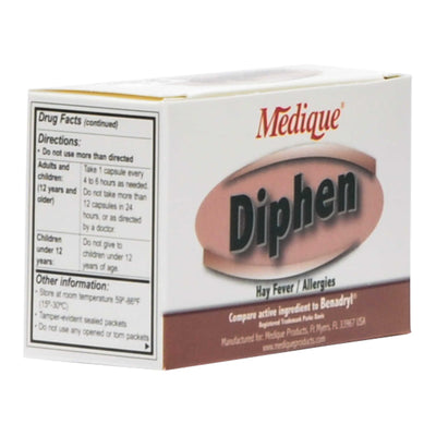 Diphen Diphenhydramine Allergy Relief, 1 Box (Over the Counter) - Img 1
