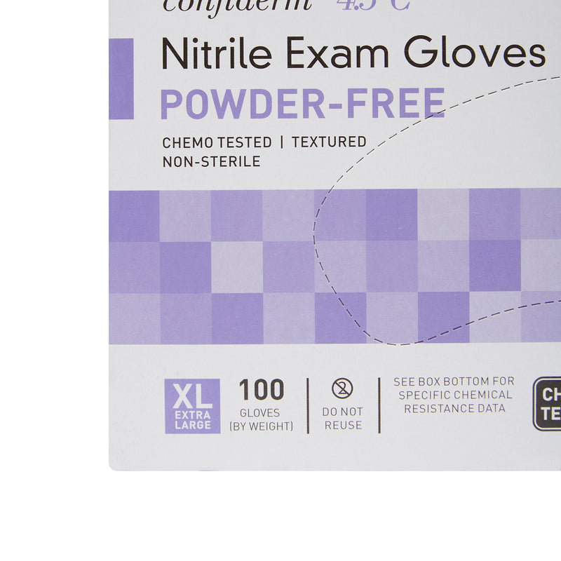 McKesson Confiderm® 4.5C Nitrile Exam Glove, Extra Large, Blue, 1 Box of 100 () - Img 7