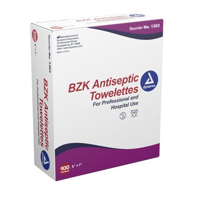 dynarex® Scented BZK Antiseptic Towelettes, Individual Packet, 1 Box (Skin Care) - Img 1