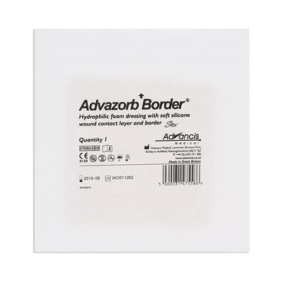 Advazorb Border® Silicone Adhesive with Border Silicone Foam Dressing, 6 x 6 Inch, 1 Box of 10 (Advanced Wound Care) - Img 3