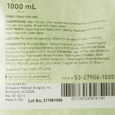 McKesson Shampoo and Body Wash Dispenser Refill Bag 1000 mL, Cucumber Melon, 1 Case of 10 (Hair Care) - Img 2